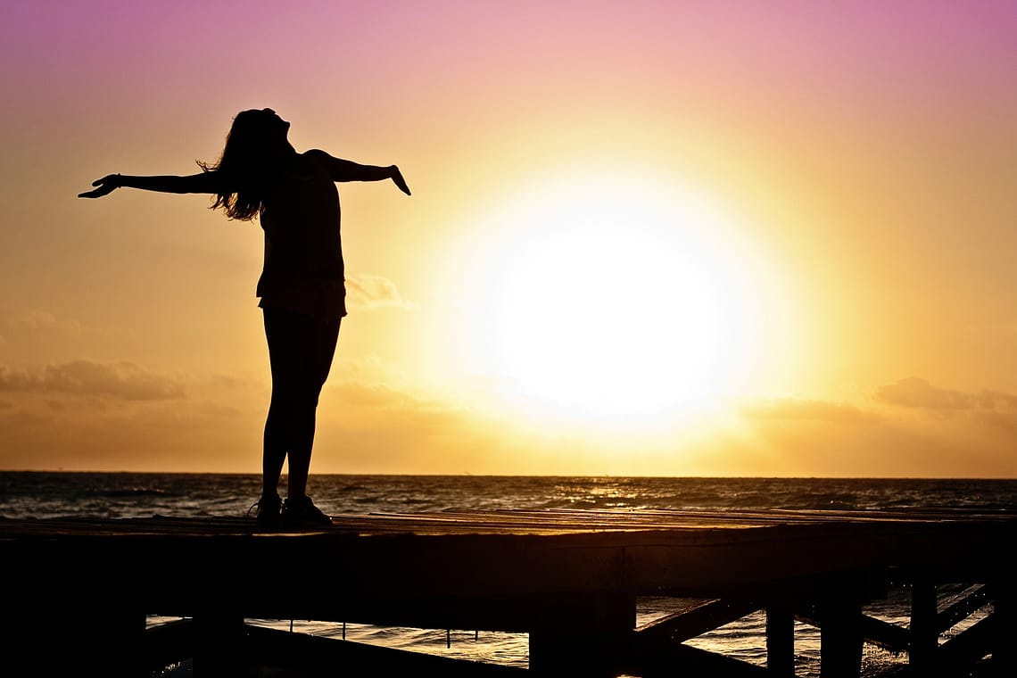 a woman during sunset