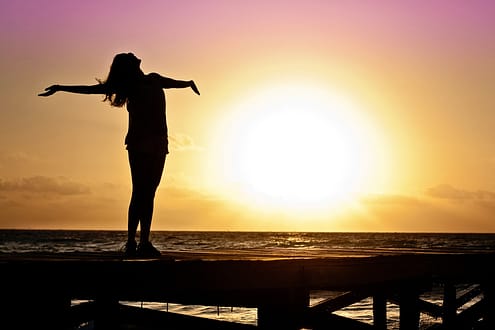 a woman during sunset