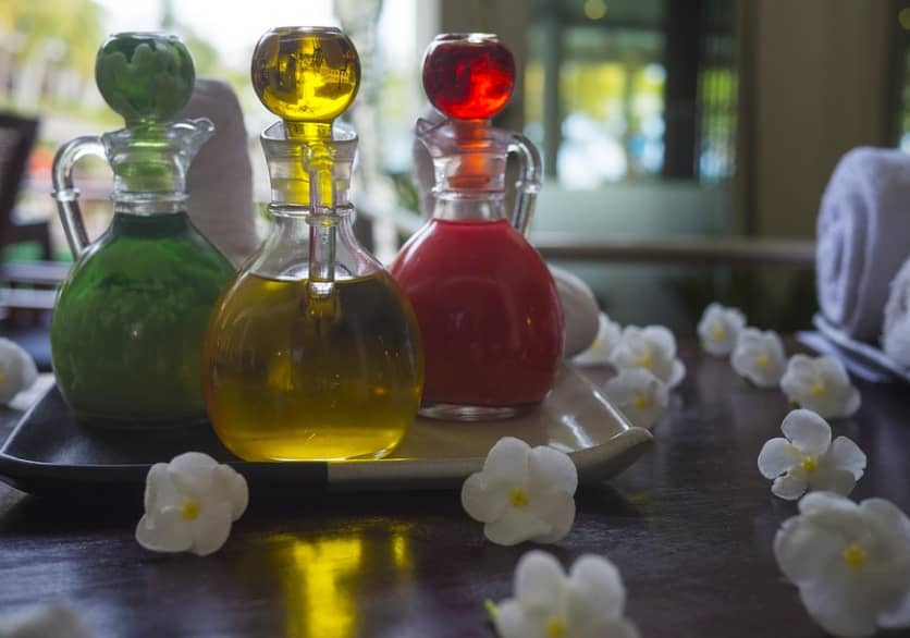 essential oils in jars